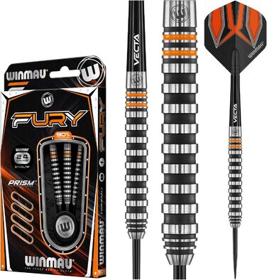 Дротики WINMAU Fury 24 г з призмовими польотами та валами Vecta