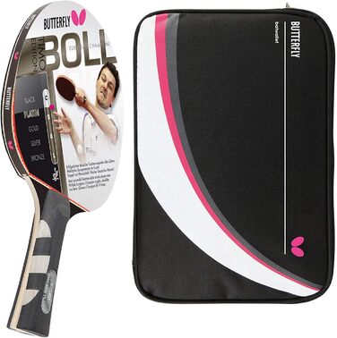 Ракетка для настільного тенісу Butterfly Timo Boll Platinum 85025 Ракетка для настільного тенісу Bat Professional Ракетки для змагань для просунутих гравців Сертифікована ITTF пан азіатська гума Анатомічна форма ручки (в комплекті з чохлом DC2)