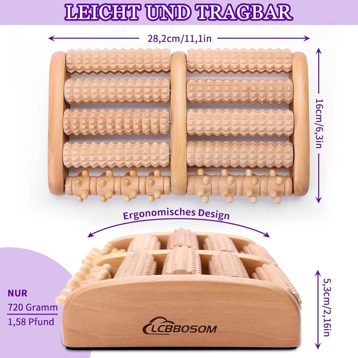 Ролик для масажу ніг LCBBOSOM Oversize з 96 паличками (середній)