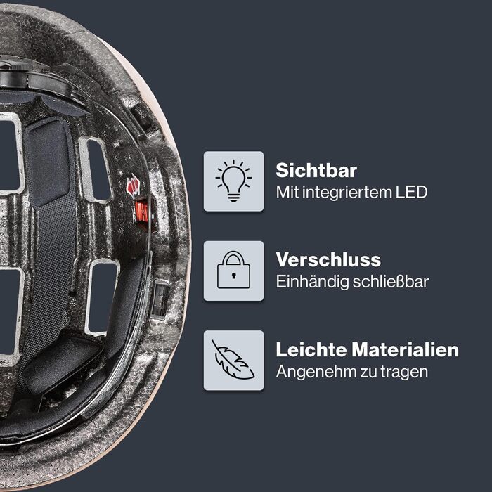 Велошолом Uvex City 4 з LED підсвіткою, легкий, універсальний розмір, для міста, для жінок і чоловіків