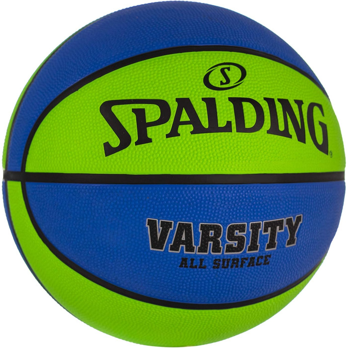 Відкритий баскетбольний м'яч Spalding Varsity Intermediate Розмір 6, 28.5 (офіційний розмір 7, 29.5', синій / зелений)