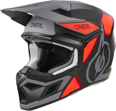 Мотокросовий шолом O'NEAL 3SRS Vision V.24 для дорослих, ABS, вентиляція, чорний/червоний/сірий