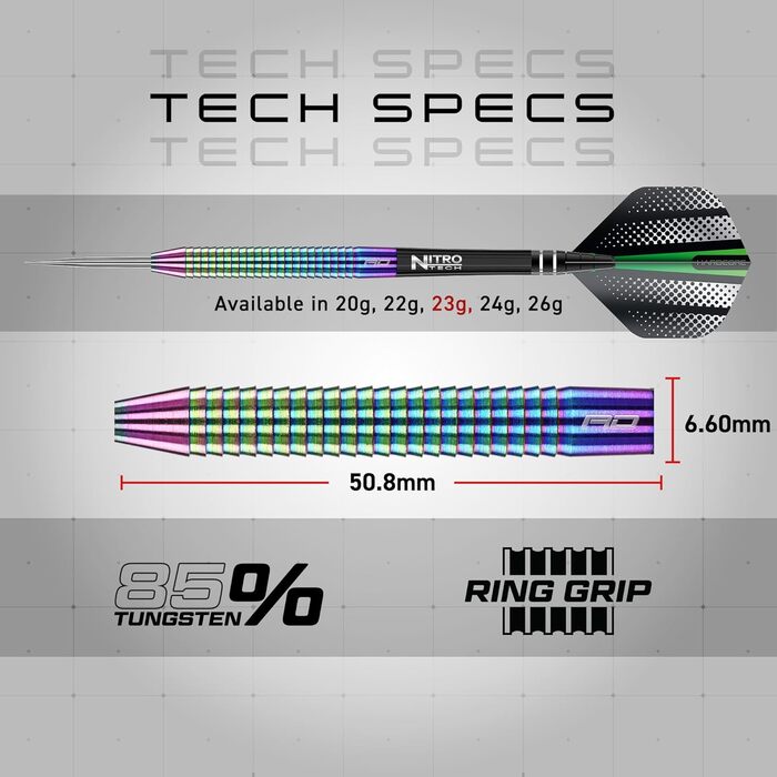 Дротики RED Dragon Razor Edge Series вольфрамові професійні сталеві з оперенням і стрижнями