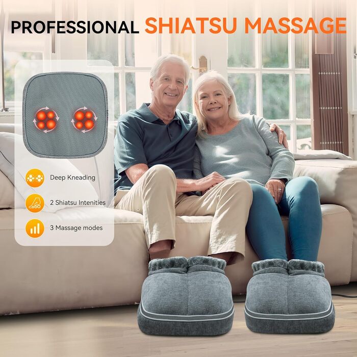 Масажер для ніг Snailax Shiatsu 2-в-1 з теплом, дистанційне керування