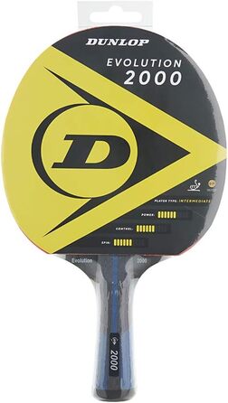 Ракетка для настільного тенісу Dunlop Evolution 2000, сертифікована ITTF, ідеально підходить для досвідчених гравців, чорна, One size