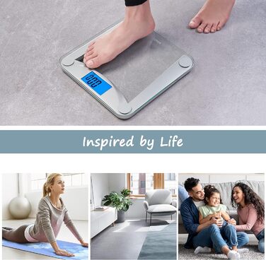 Ваги для ванної кімнати Vitafit Scale Body Fat Scale з додатком 180 кг, шкала складу тіла з Bluetooth, ваги для людей з жиром і м'язовою масою, ІМТ, білок, BMR, чорний (цифрові ваги)