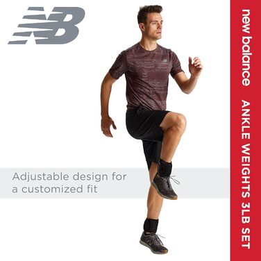 Обважнювачі для щиколоток New Balance для жінок і чоловіків, регульовані, для фітнесу, йоги, пілатесу, бігу, аеробіки, 2,3 кг і 3,6 кг