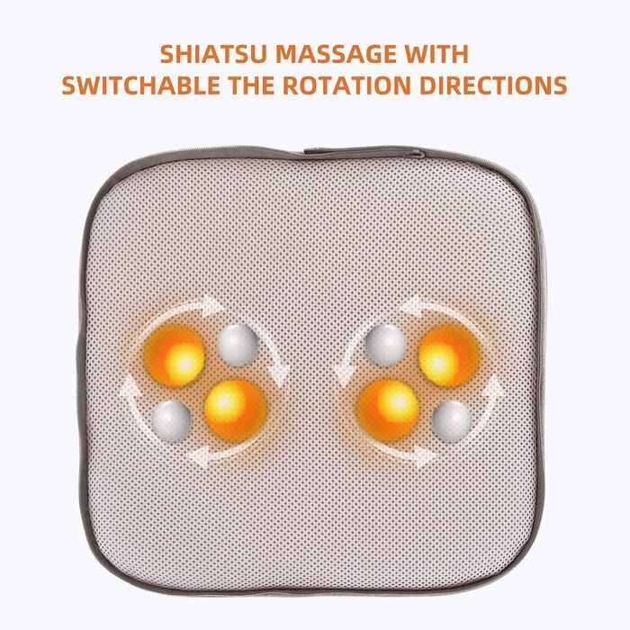 Масажер Snailax 2-в-1 Shiatsu для ніг і спини з теплом, сірий