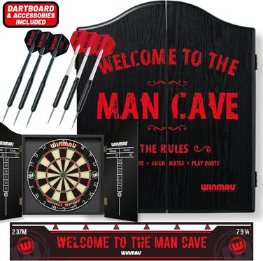 Набір дошок для дартсу Winmau Man Cave: дошка, шафа, стрілки, лінія