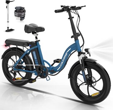 Шини COLORWAY E-Bike 20'x3', 250Вт, 36В 12Ач, 35-90км (синій)