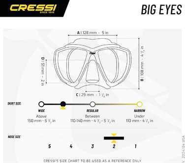 Маска Cressi Big Eyes - універсальна, унісекс (кришталево-блакитна)