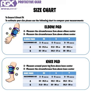 Комплект захисту WeLLIFE для дітей RGX Наколінники, налокітники, зап'ястя та руки для МТБ, скейтборду, велосипеда, скейтборду, самоката та інших видів спорту в безпеці Purple M