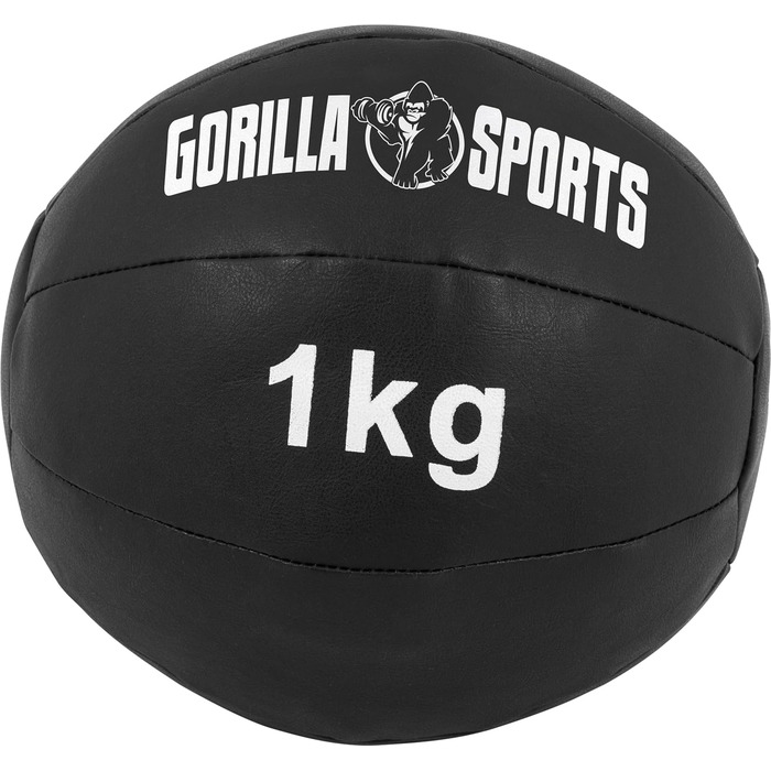 Набір м'ячів GORILLA SPORTS 1-5кг, чорний, 29см, тренувальний м'яч