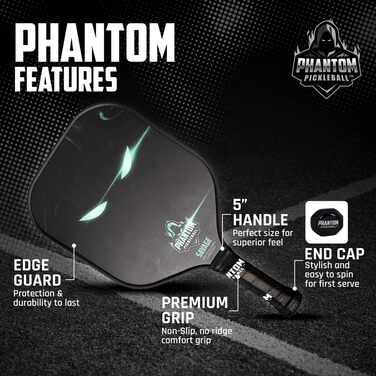 Ракетка для піклболу  Phantom Savage 13 мм вугл. волокно - схвалено USAPA