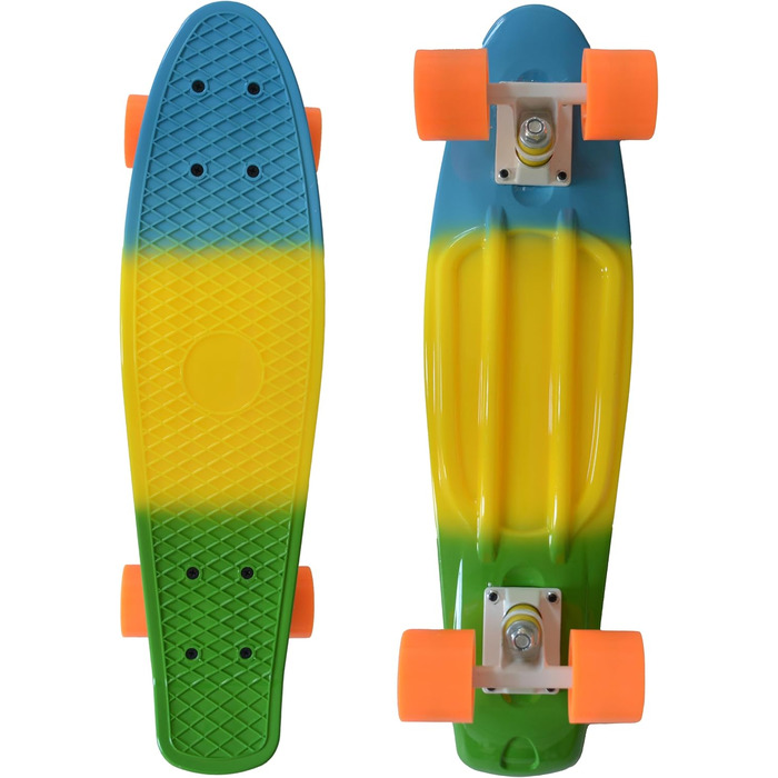 Міні-скейтборд MUWO Cruiser Penny Board, 55 см, PU колеса, жовтий