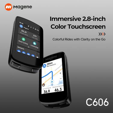 Велокомп'ютер Magene C606 GPS сенсорний, WiFi, Bluetooth, тренування