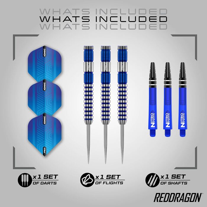 Професійний набір дротиків Red Dragon Polaris Wolfram з оперенням та стрижнями Nitrotech