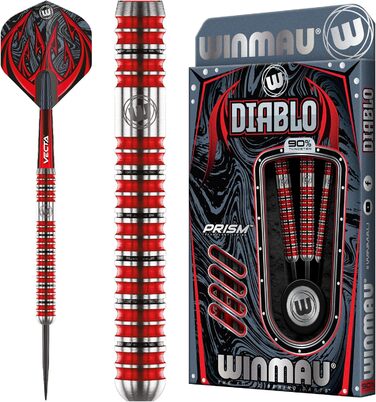 Вольфрамові дротики WINMAU Diablo сталевий наконечник 25 г з польотами