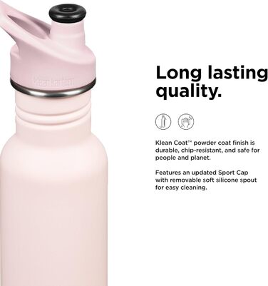 Бутилка Klean Kanteen Classic Narrow 800 мл з нержавіючої сталі з спортивною кришкою, рожевий