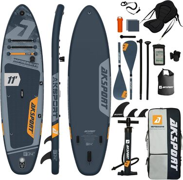 Надувна SUP-дошка AKSPORT з повним комплектом, широка стійка конструкція, нековзке покриття, для підлітків і дорослих