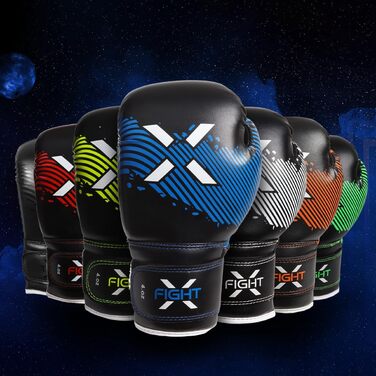 Дитячі боксерські рукавички FightX Junior 170 г, сині, PU, для тренувань та спарингів, для хлопчиків і дівчаток, MMA