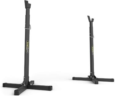 Marbo Sport стійки для присідань з довгою штангою SG-10, пара, регульовані, для силових тренувань, фітнесу, чорні