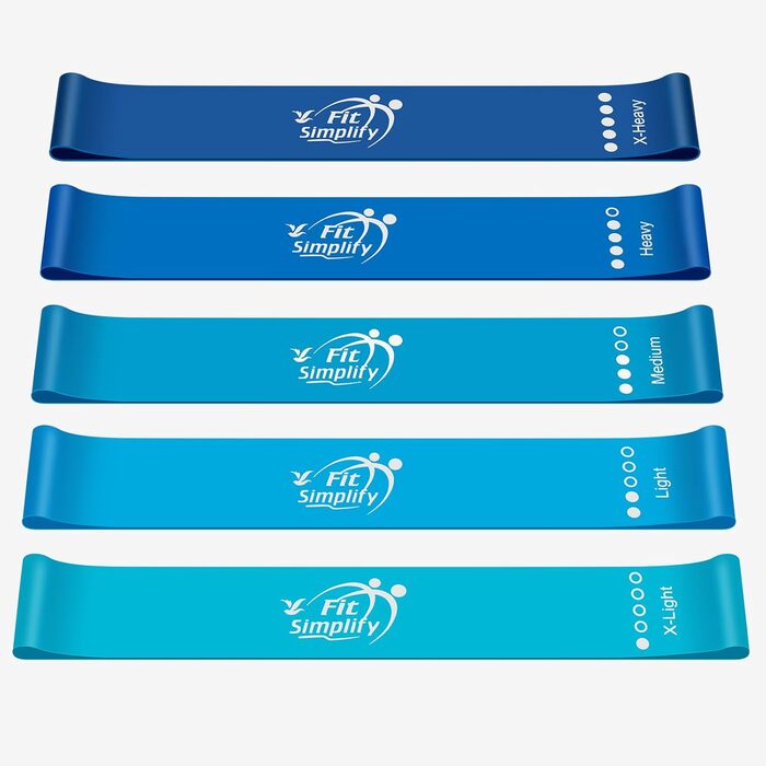 Набір фітнес-резинок Fit Simplify, 5 шт, з інструкцією та чохлом для тренувань