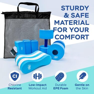 Sunlite Sports набір гантелей з EVA-піни для аквааеробіки, водні гантелі, м'який пояс для плавання, для водної гімнастики, акватерапії, фітнесу у басейні