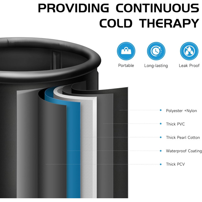 Крижана ванна для спортсменів - портативний відкритий холодний дайвер, чашка для льоду для дорослих, холодотерапія з чохлом, сумка для зберігання, форми для льоду S5