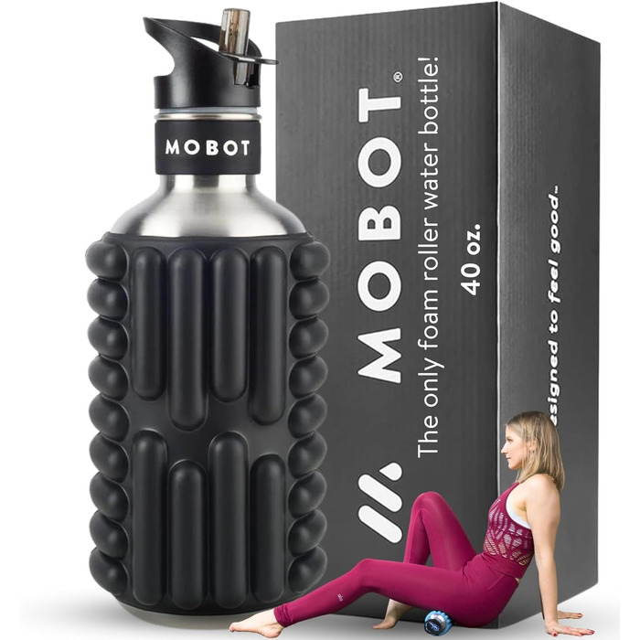 Спортивна пляшка MOBOT BB-Black для дорослих, унісекс, чорна, 1,2 л 1,2 л Чорна