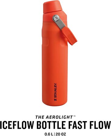 Термос-пляшка Stanley Iceflow Fast Flow 0.6 л, спортивна, тримає холод 10 годин, не протікає, BPA-free, для води, Tigerlily Plum, придатна для миття в посудомийній машині