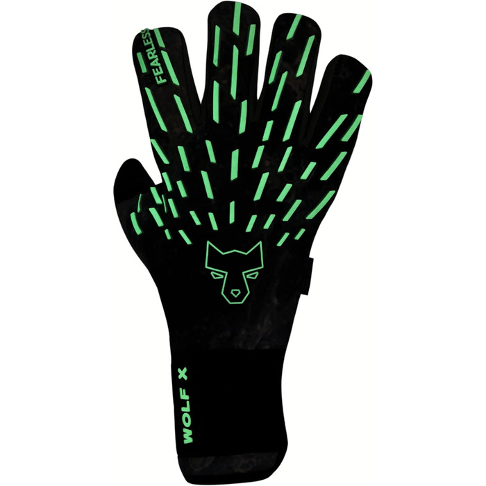 Воротарські рукавички FEARLESS GOALKEEPERS Wolf X – дихаючі, з антиковзким покриттям, негативний крій, відчуття другої шкіри, для дорослих і дітей