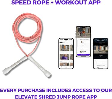 Скакалка Elevate Speed Rope MAX, професійна, міцний ПВХ з нейлоновим осердям, 5 мм, довжина до 3 м, посилені ручки