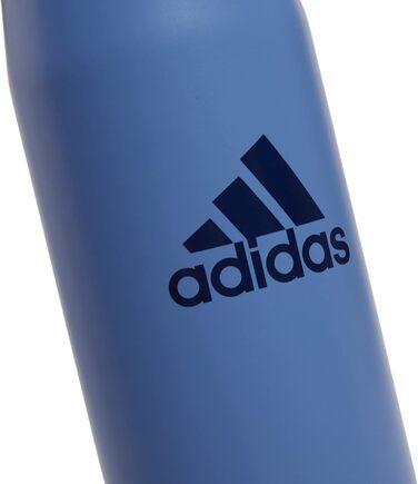 Пляшка для води adidas 600 мл, металева, термоізольована, з нержавіючої сталі 18/8, для гарячих і холодних напоїв, синя/лаймова