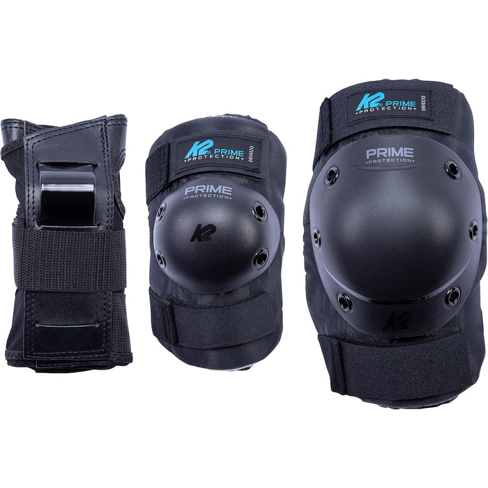 Ковзани унісекс Inline Skate K2 PRIME PAD SET SLIM, з накладками на зап'ястя, налокітниками та наколінниками, чорний - синій, 30E1414 L (коліно A 41-45 см B 36-39 см / лікоть A 27-30 см B 26-29 см / зап'ястя A 22-24 см B 19-21 см) чорний - синій, 2