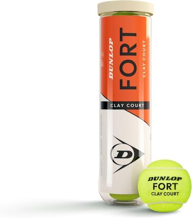 Тенісні м'ячі Dunlop Fort Clay Court для ґрунтових кортів, 4 шт, професійні