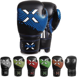 Дитячі боксерські рукавички FightX Junior 170 г, сині, PU, для тренувань та спарингів, для хлопчиків і дівчаток, MMA
