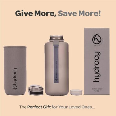Гідраційна пляшка для води з фруктовим відсіком Hydracy 2л, BPA Free, з часовою міткою, герметична спортивна пляшка без конденсату для спорту та активного відпочинку