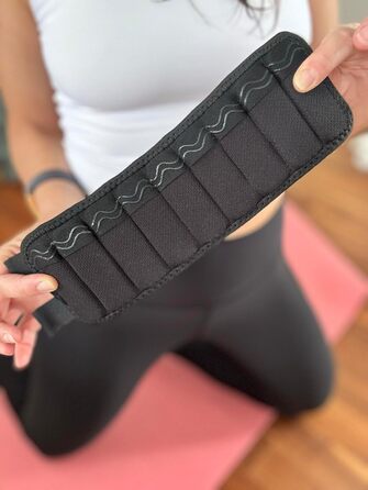 W8FIT Регульовані обважнювачі для ніг і щиколоток, знімні вантажі, 1,8 кг, чорні, розмір M (22,9-30,5 см), 2 шт, прані