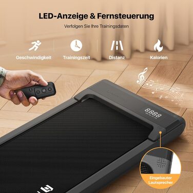 Компактна бігова доріжка Mobvoi Home Walking Pad для дому та офісу, 6 км/год, дистанційне керування, LED-дисплей, навантаження до 120 кг