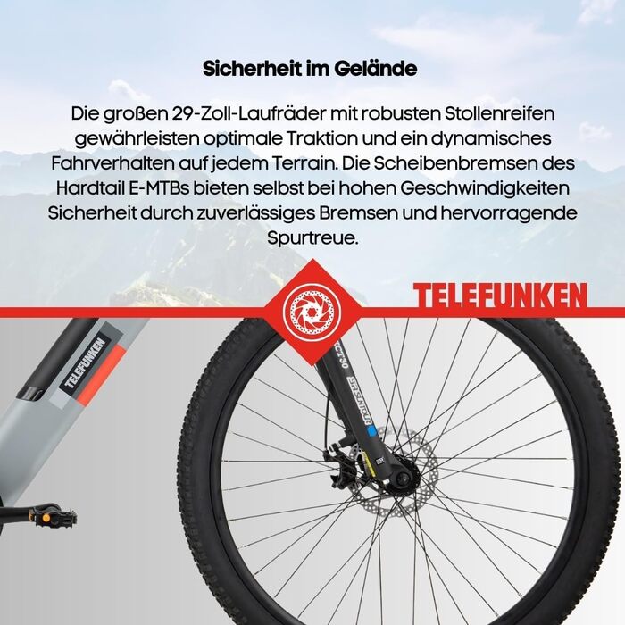 Електровелосипед TELEFUNKEN MTB 27,5/29 250Вт Shimano 36В Педелек