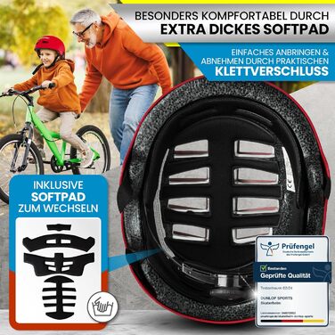 Шолом DUNLOP SPORTS, 14 отворів, M (54-58 см), червоний