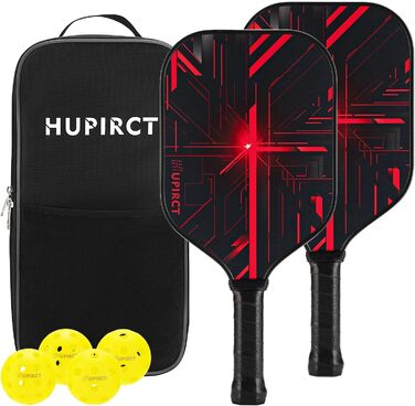 Набір HUPIRCT Pickleball 2 весла зі скловолокна, 4 м'ячі, сумка