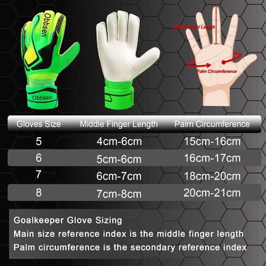 Рукавички воротарські Junior Unisex Super-Grip Fingersave зелені (р. 6)