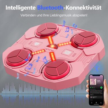 Дитяча музична боксерська машина Buba Toys, настінна, з Bluetooth, 3 швидкості, USB зарядка, боксерські рукавички, світлодіодне підсвічування, чорна