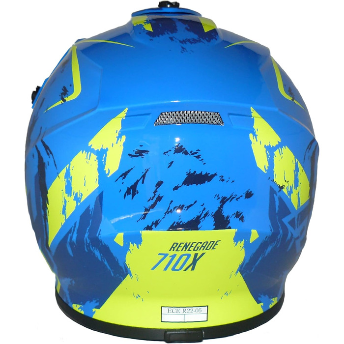 Мотошолом protectwear Crosshelm Endurohelm R710X, синьо-жовтий