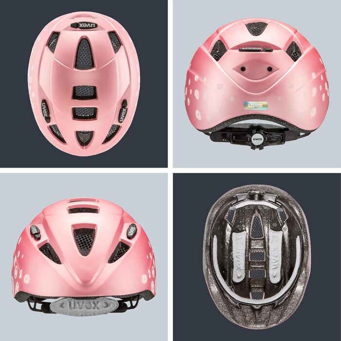 Дитячий велошолом uvex Kid 2 cc, легкий, регульований розмір, з можливістю встановлення LED-ліхтаря