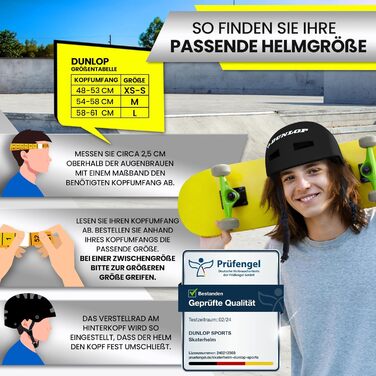 Велошолом DUNLOP SPORTS для дітей, підлітків і дорослих, легкий міцний міський універсальний шолом з 14 вентиляційними отворами, швидке застібання, автоматичне регулювання розміру, відмінна оцінка у тестах