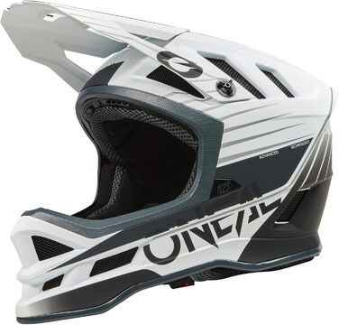 Шолом для гірського велосипеда O'NEAL Blade Polyacrylite MTB Downhill для дорослих, вентиляція, Dri-Lex, ABS, бірюзово-неоново-жовтий, розмір XS, білий/сірий