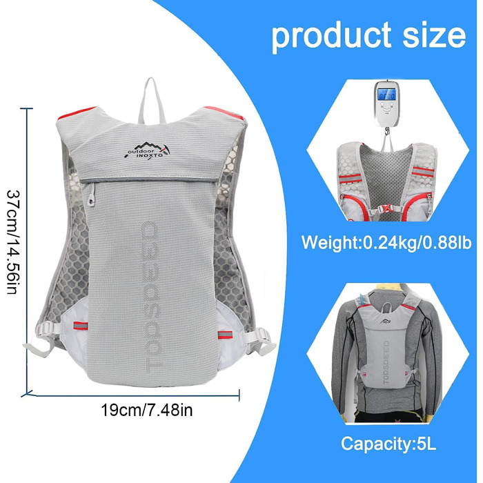 Рюкзак INOXTO Hydration Vest, міхур 1,5 л для бігу та прогулянок